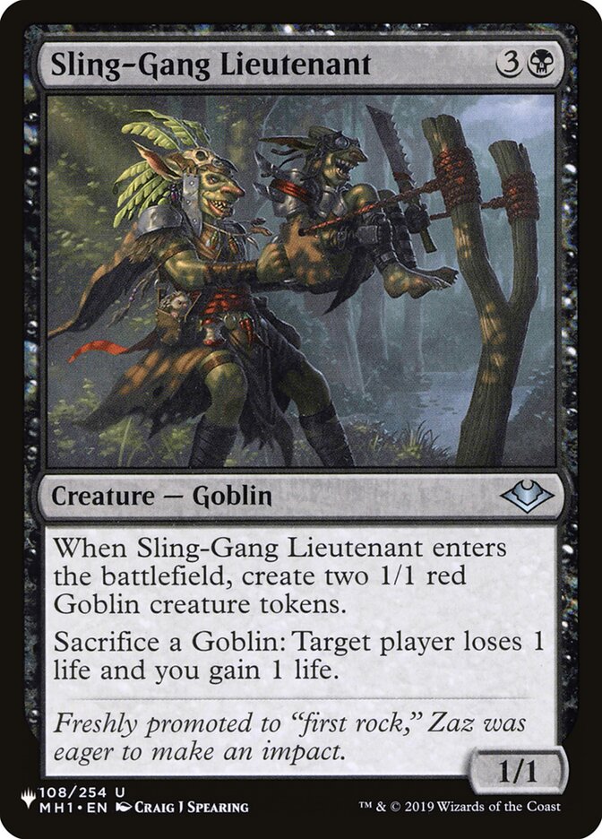 Sling-Gang Lieutenant 108/254 (The List Reprints)  | Good Games Adelaide SA