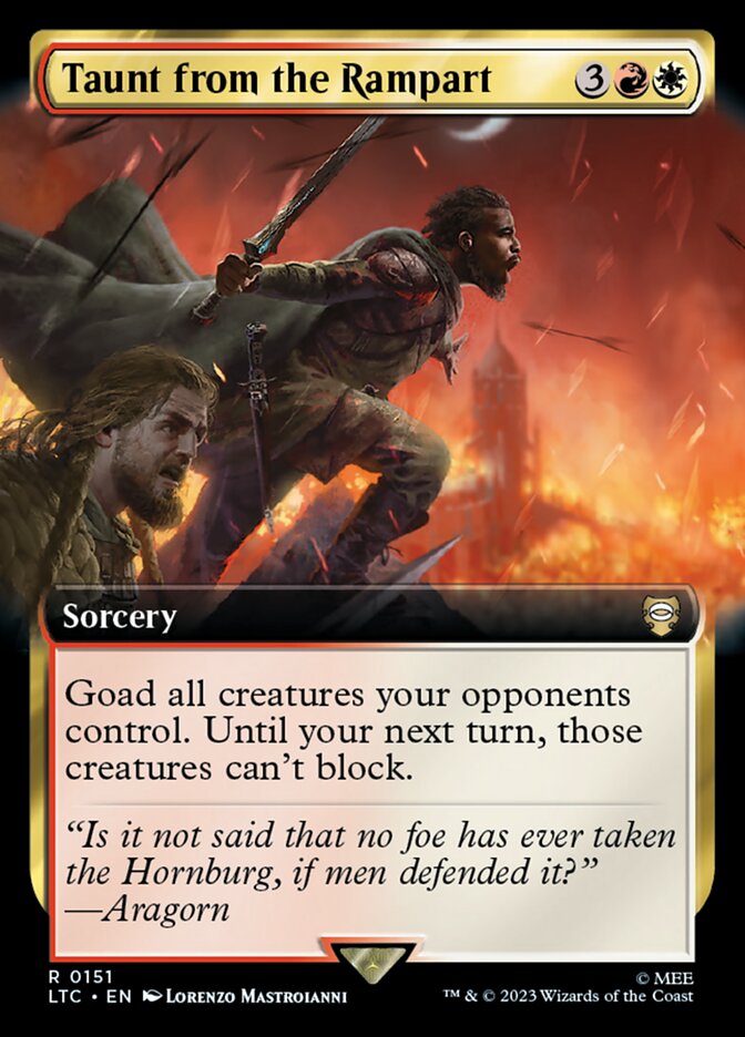 Taunt from the Rampart 151 (Commander: The Lord of the Rings: Tales of Middle-earth)  - Extended Art | Good Games Adelaide SA