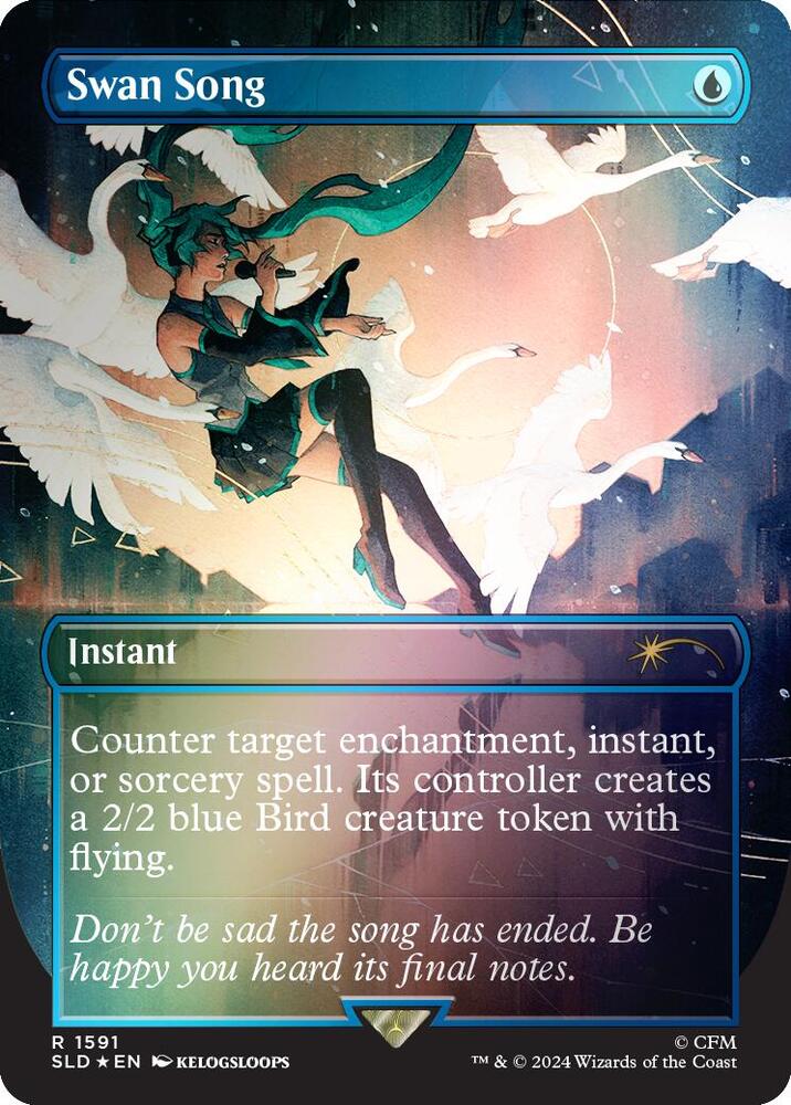 Swan Song 1591 Rainbow Foil 1591 (Secret Lair Drop Series)  - Foil | Good Games Adelaide SA