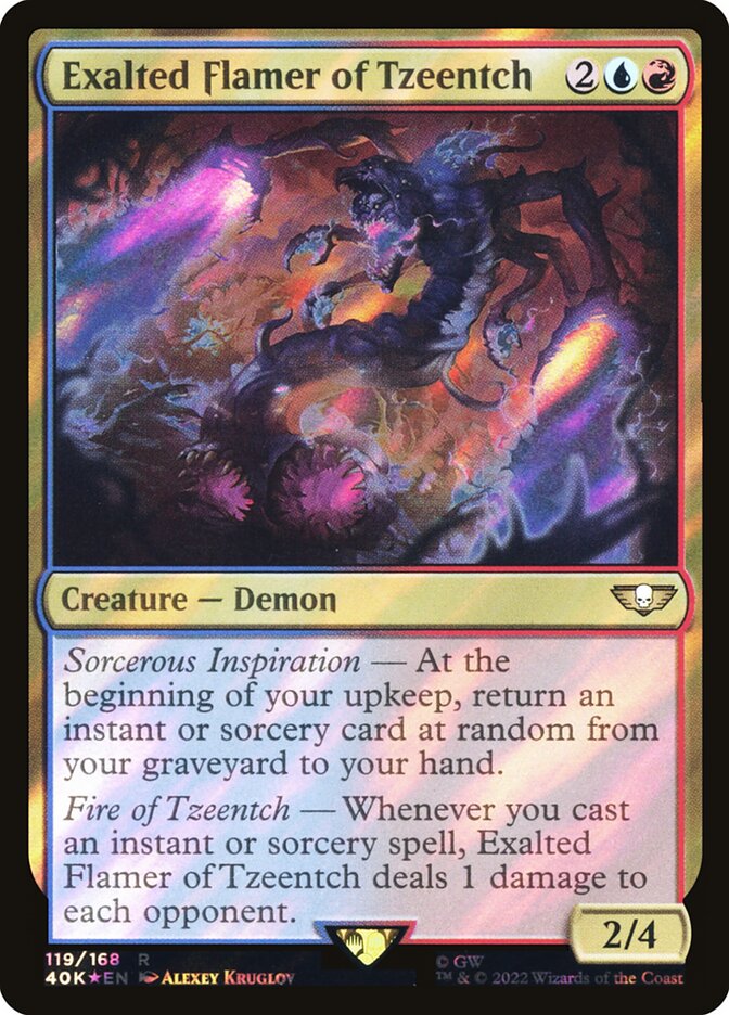 Exalted Flamer of Tzeentch 119★/617 (Universes Beyond: Warhammer 40,000)  - Surge Foil | Good Games Adelaide SA