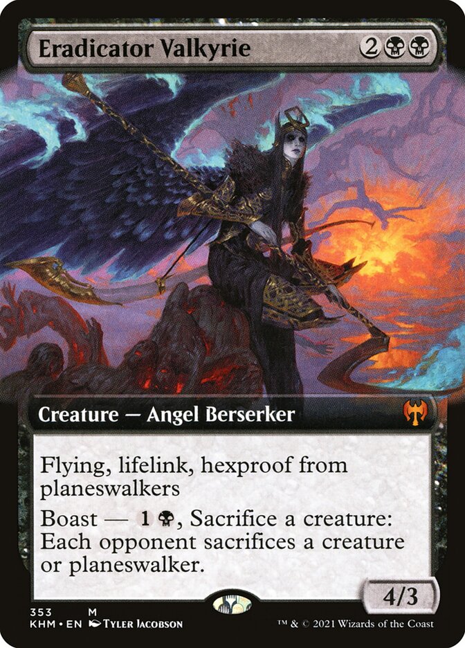 Eradicator Valkyrie 353 (Kaldheim)  - Extended Art Foil | Good Games Adelaide SA