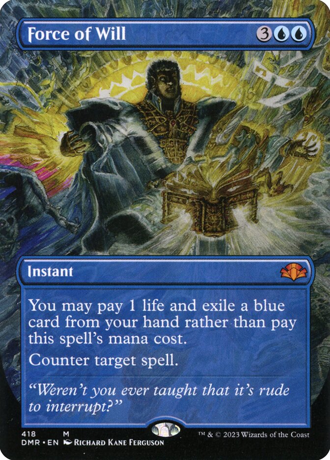 Force of Will 418 (Dominaria Remastered)  - Borderless Foil | Good Games Adelaide SA