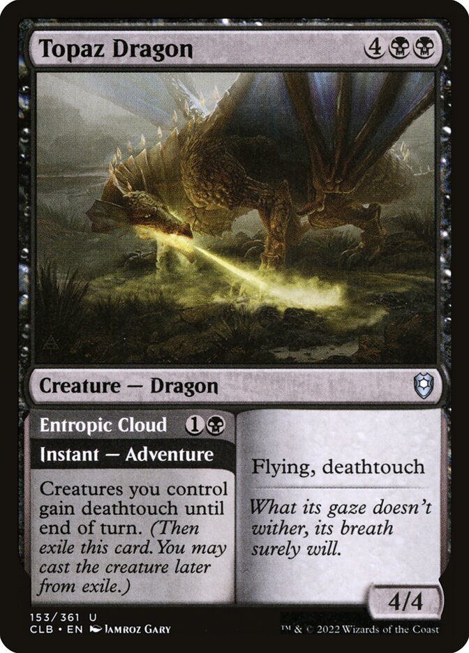 Topaz Dragon // Entropic Cloud 153 (Commander Legends: Battle for Baldur's Gate)  | Good Games Adelaide SA