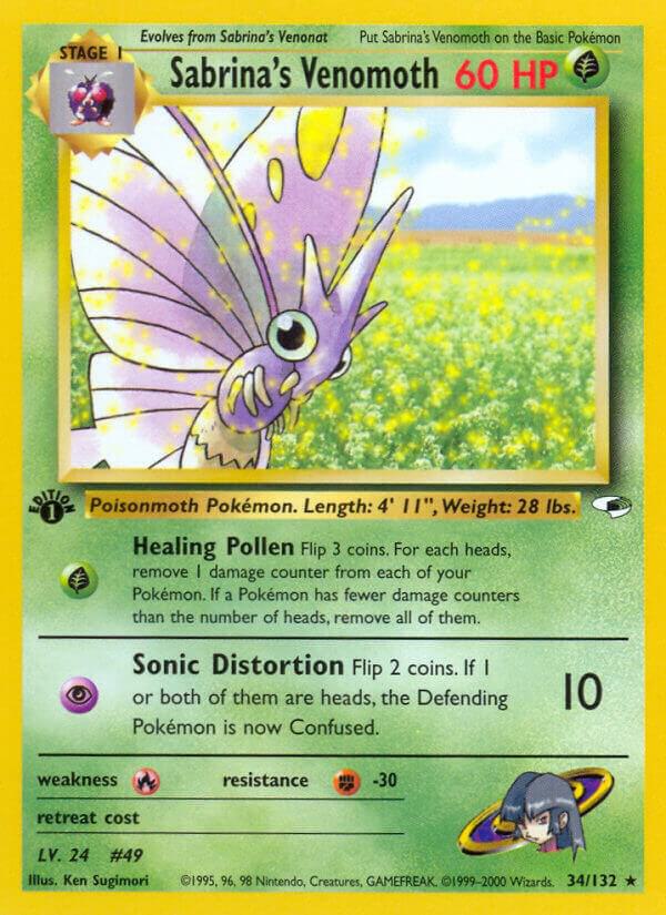 Sabrinas Venomoth 034/132 (Gym Heroes)  - 1st Edition | Good Games Adelaide SA