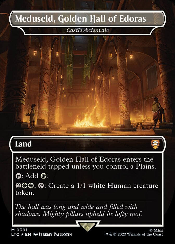 Meduseld Golden Hall of Edoras Castle Ardenvale 391 (Commander: The Lord of the Rings: Tales of Middle-earth)  - Borderless Surge Foil | Good Games Adelaide SA