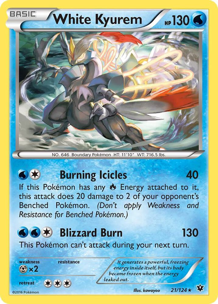 White Kyurem 21/124 (XY - Fates Collide)  - Holofoil | Good Games Adelaide SA