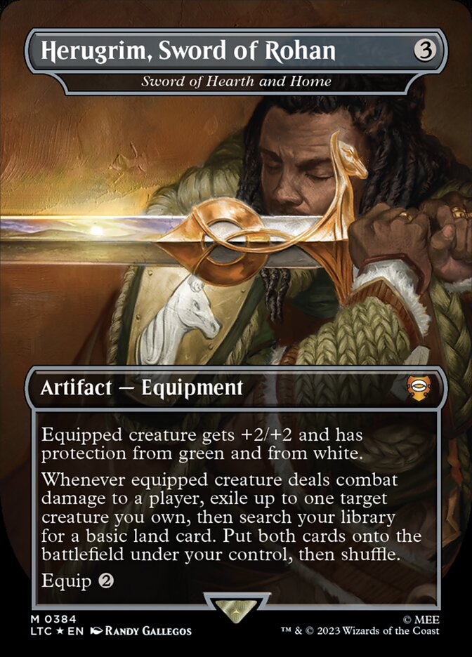 Sword of Hearth and Home 384 (Commander: The Lord of the Rings: Tales of Middle-earth)  - Borderless Foil | Good Games Adelaide SA