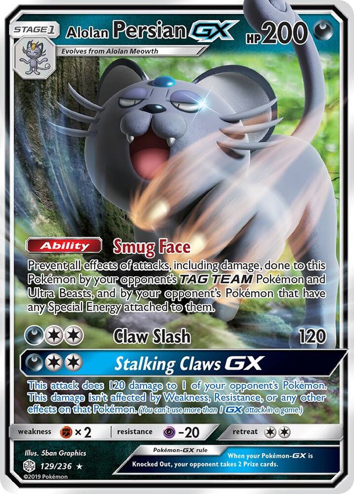 Alolan Persian GX 129/236 (SM - Cosmic Eclipse)  - Holofoil | Good Games Adelaide SA