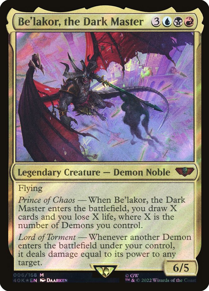 Be'lakor, the Dark Master 6 (Universes Beyond: Warhammer 40,000)  - Foil | Good Games Adelaide SA