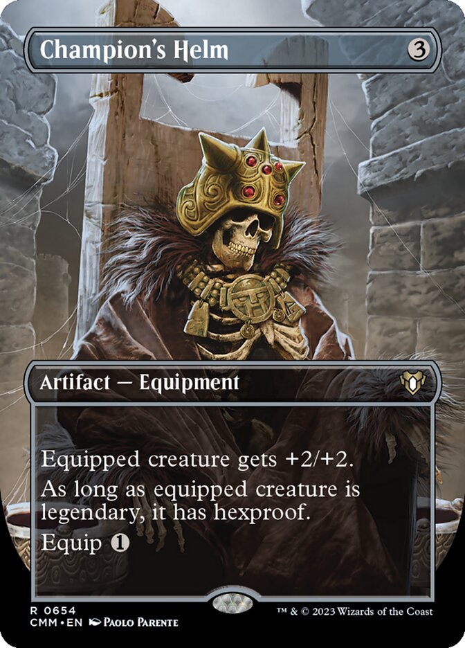 Champion's Helm 654 (Commander Masters)  - Borderless Foil | Good Games Adelaide SA