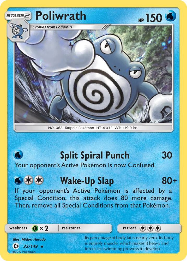 Poliwrath 32/149 (SM Base Set)  - Holofoil | Good Games Adelaide SA