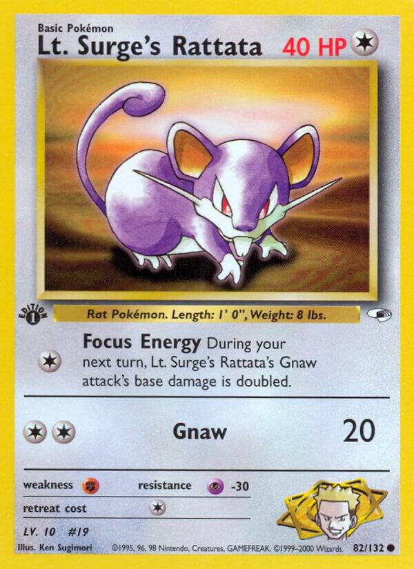 Lt. Surge's Rattata 082/132 (Gym Heroes)  - 1st Edition | Good Games Adelaide SA