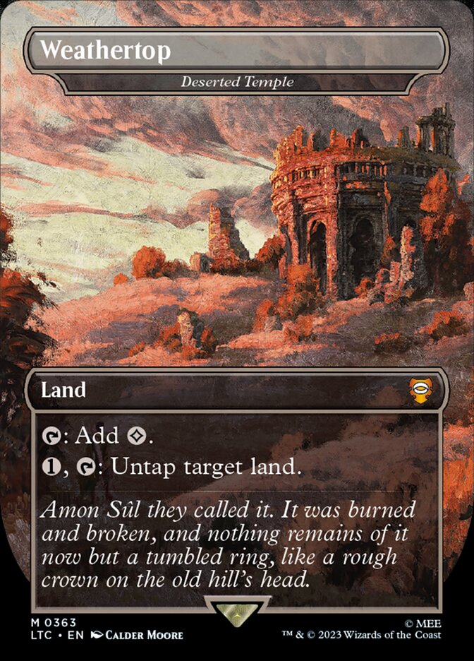 Weathertop Deserted Temple 363 (Commander: The Lord of the Rings: Tales of Middle-earth)  - Borderless Foil | Good Games Adelaide SA