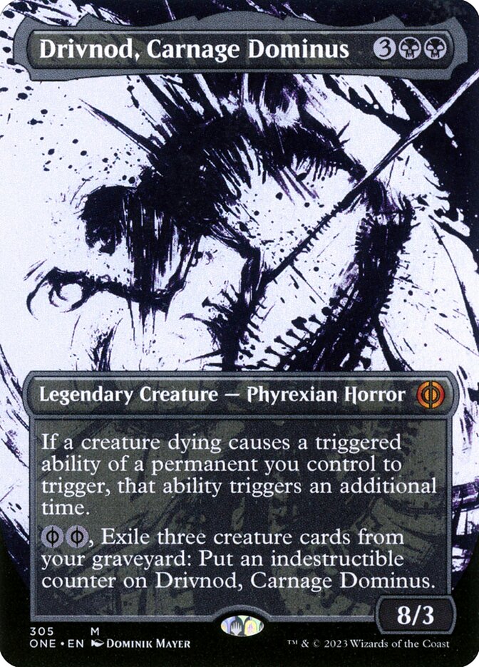 Drivnod, Carnage Dominus 305/271 (Phyrexia: All Will Be One)  - Borderless Foil | Good Games Adelaide SA