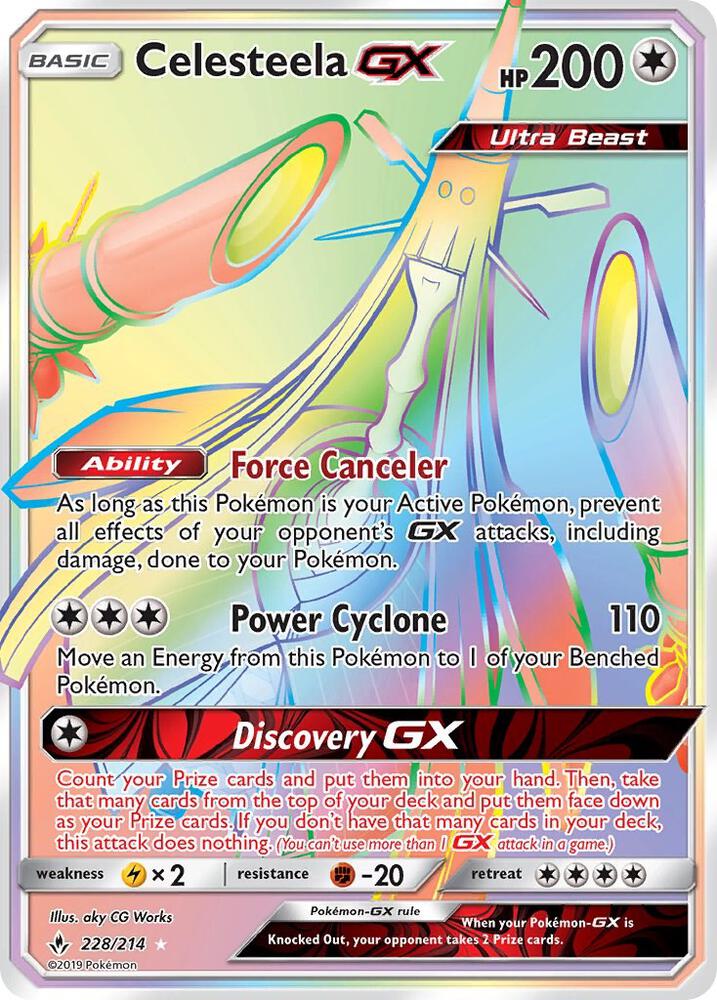 Celesteela GX Secret 228/214 (SM - Unbroken Bonds)  - Holofoil | Good Games Adelaide SA