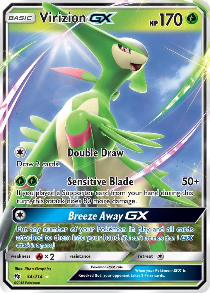 Virizion GX 34/214 (SM - Lost Thunder)  - Holofoil | Good Games Adelaide SA