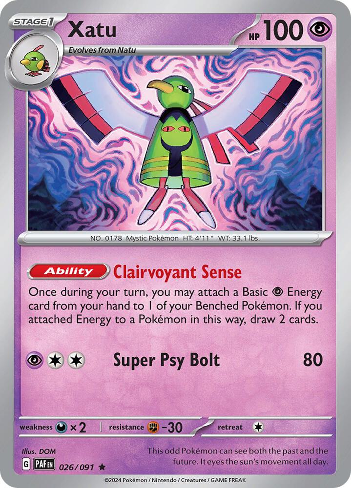Xatu 026 091 026/091 (SV: Paldean Fates)  - Holofoil | Good Games Adelaide SA