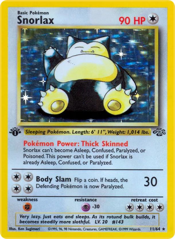Snorlax 11/64 (Jungle)  - 1st Edition Holofoil | Good Games Adelaide SA