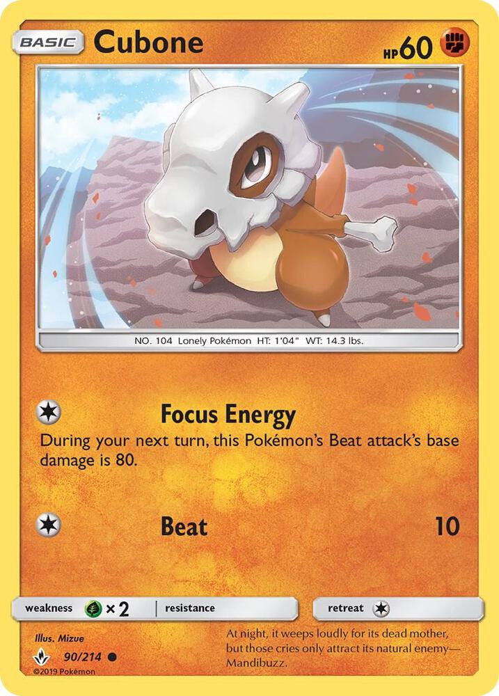 Cubone 90/214 (SM - Unbroken Bonds)  | Good Games Adelaide SA