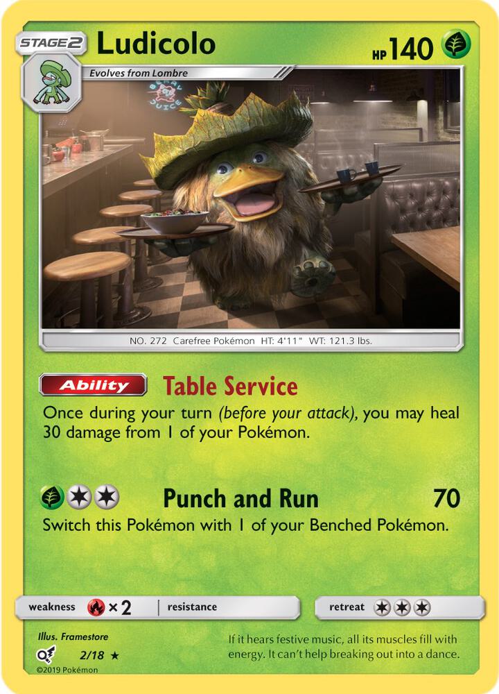 Ludicolo 2/18 (Detective Pikachu)  - Holofoil | Good Games Adelaide SA