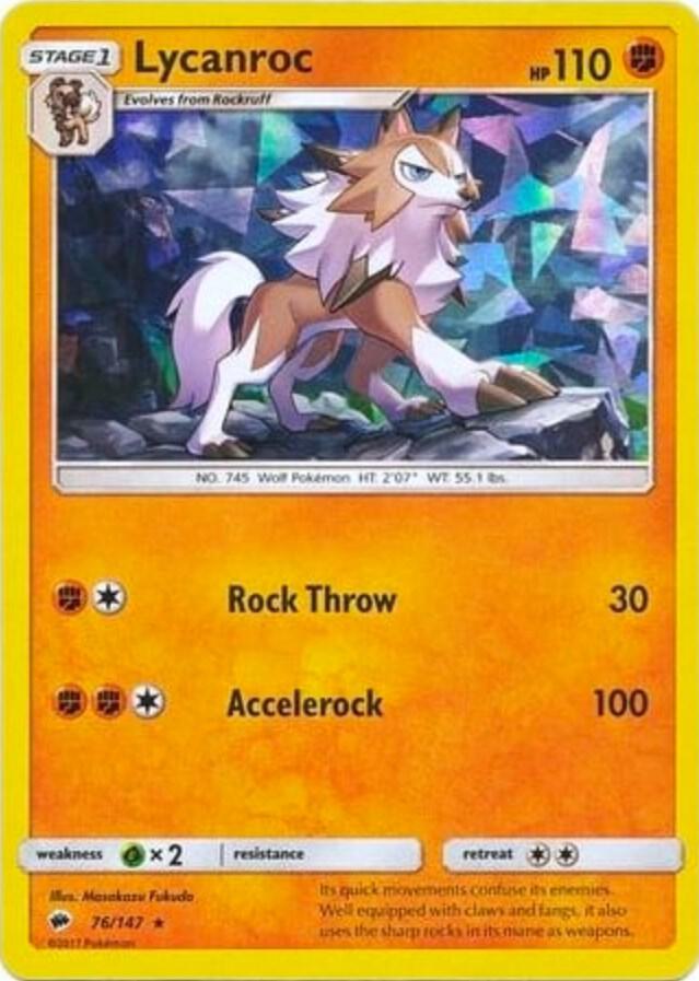Lycanroc 76 147 Cracked Ice Holo 076/147 (Deck Exclusives)  - Holofoil | Good Games Adelaide SA