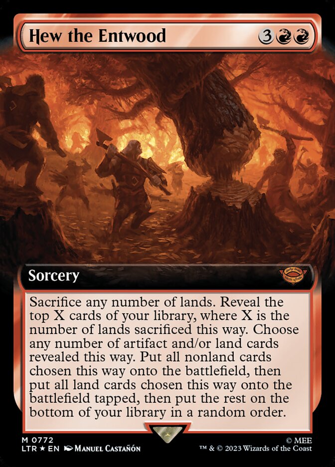 Hew the Entwood 772 (Universes Beyond: The Lord of the Rings: Tales of Middle-earth)  - Extended Art Foil | Good Games Adelaide SA