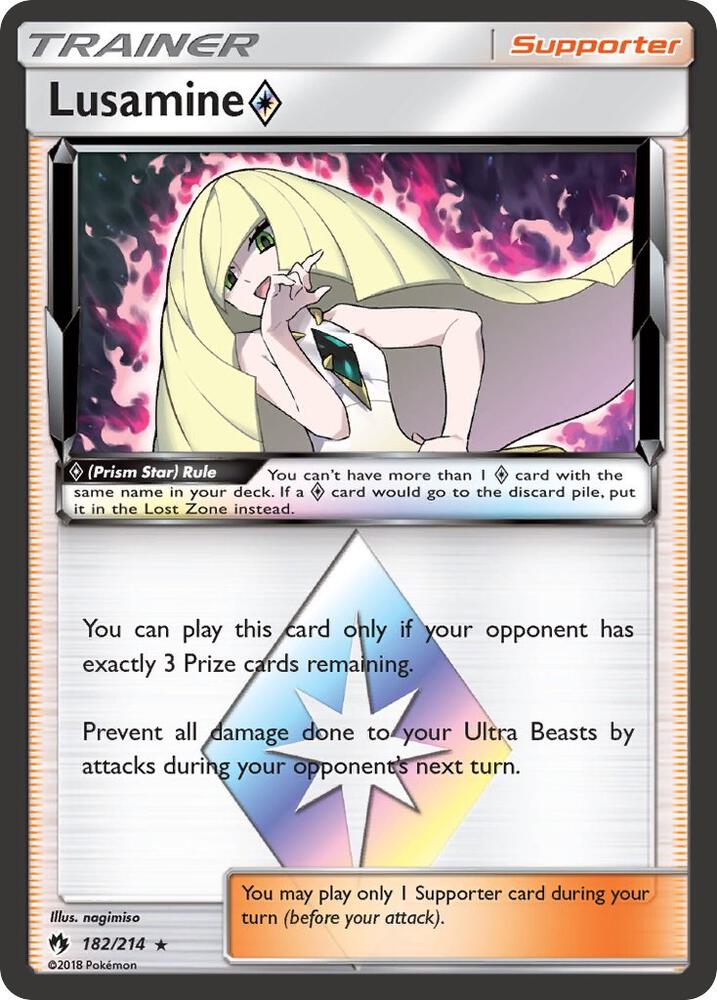 Lusamine Prism Star 182/214 (SM - Lost Thunder)  - Holofoil | Good Games Adelaide SA