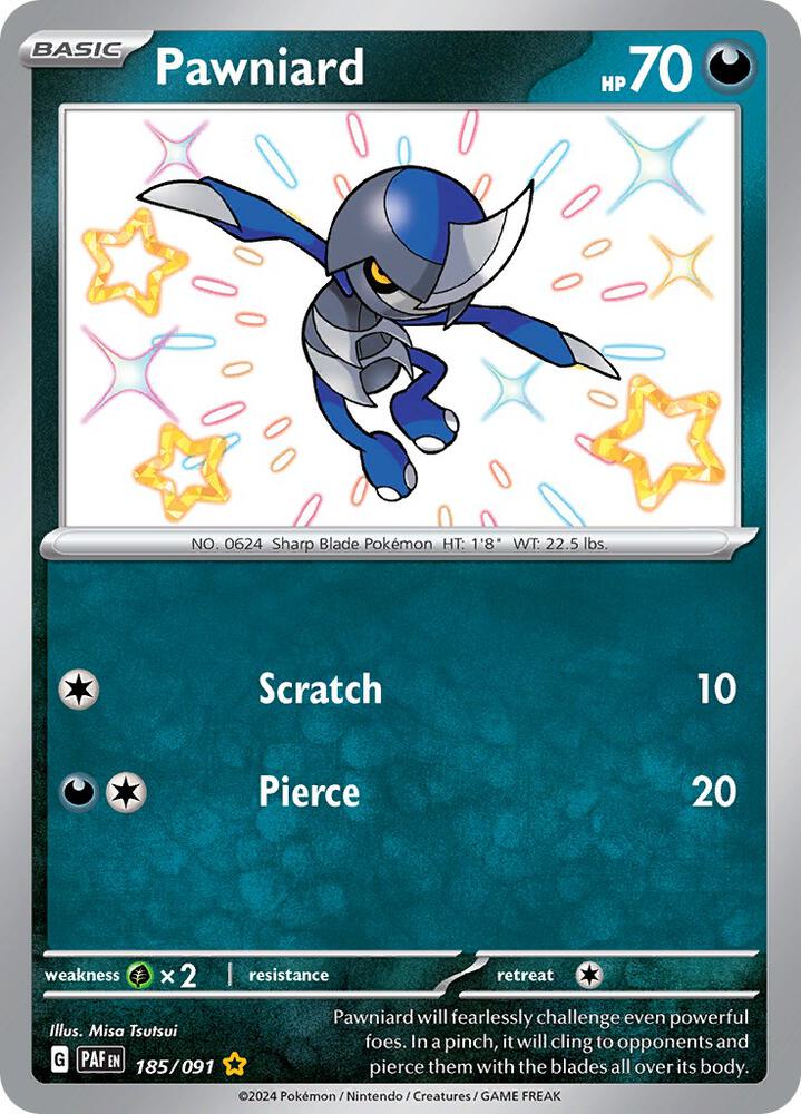 Pawniard 185/091 (SV: Paldean Fates)  - Holofoil | Good Games Adelaide SA
