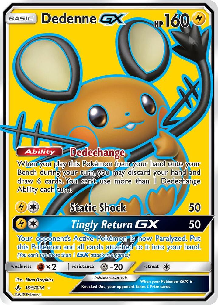 Dedenne GX Full Art 195/214 (SM - Unbroken Bonds)  - Holofoil | Good Games Adelaide SA