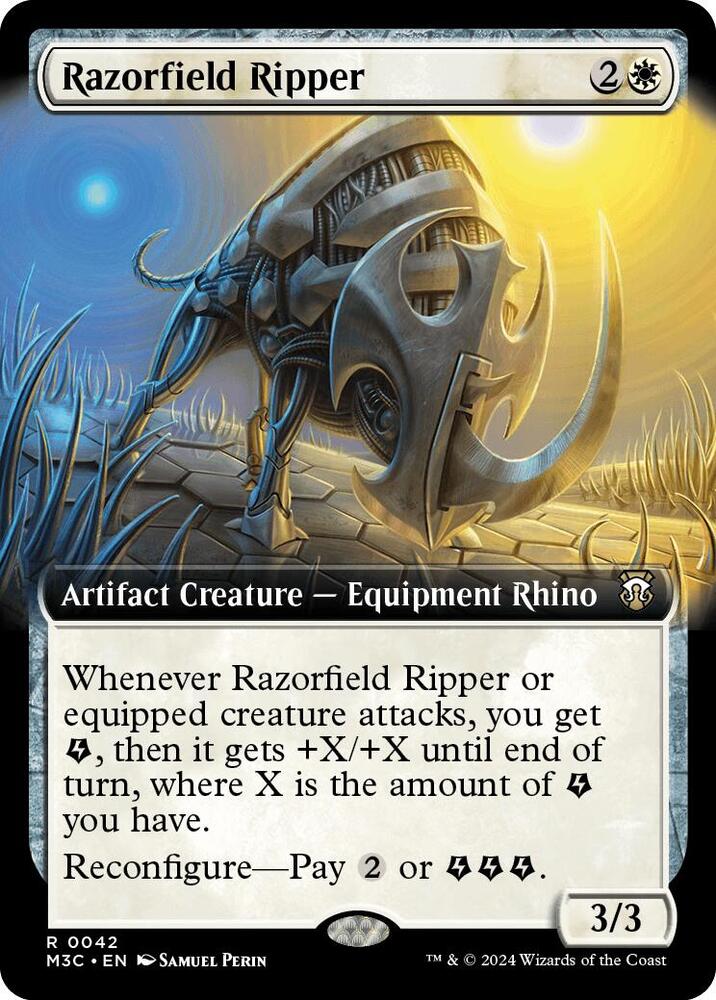 Razorfield Ripper 42/411 (Commander: Modern Horizons 3)  - Extended Art Ripple Foil | Good Games Adelaide SA