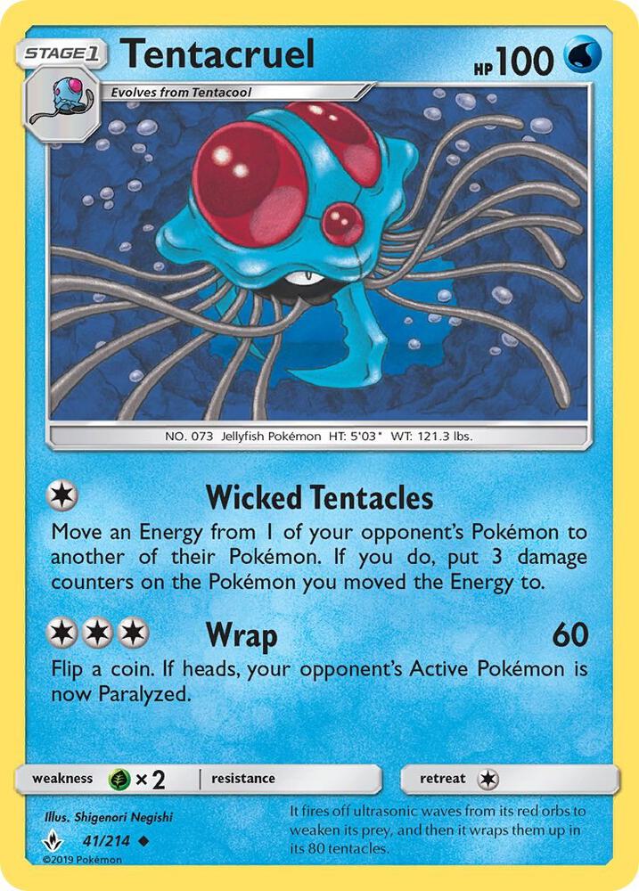 Tentacruel 41/214 (SM - Unbroken Bonds)  | Good Games Adelaide SA
