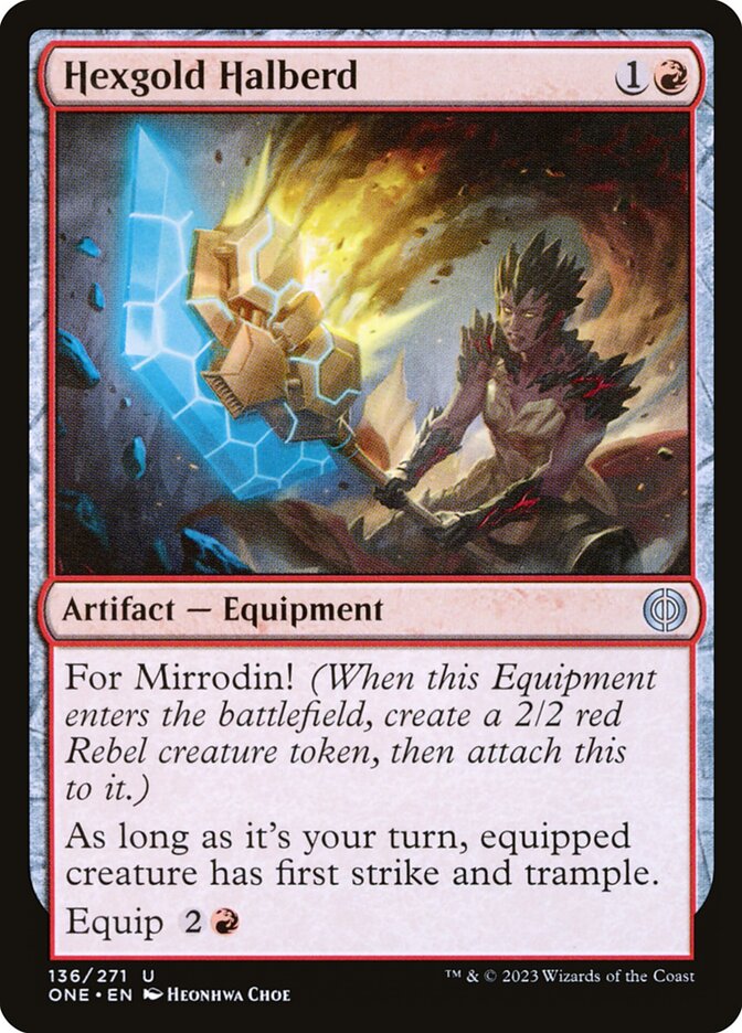 Hexgold Halberd 136 (Phyrexia: All Will Be One)  - Foil | Good Games Adelaide SA