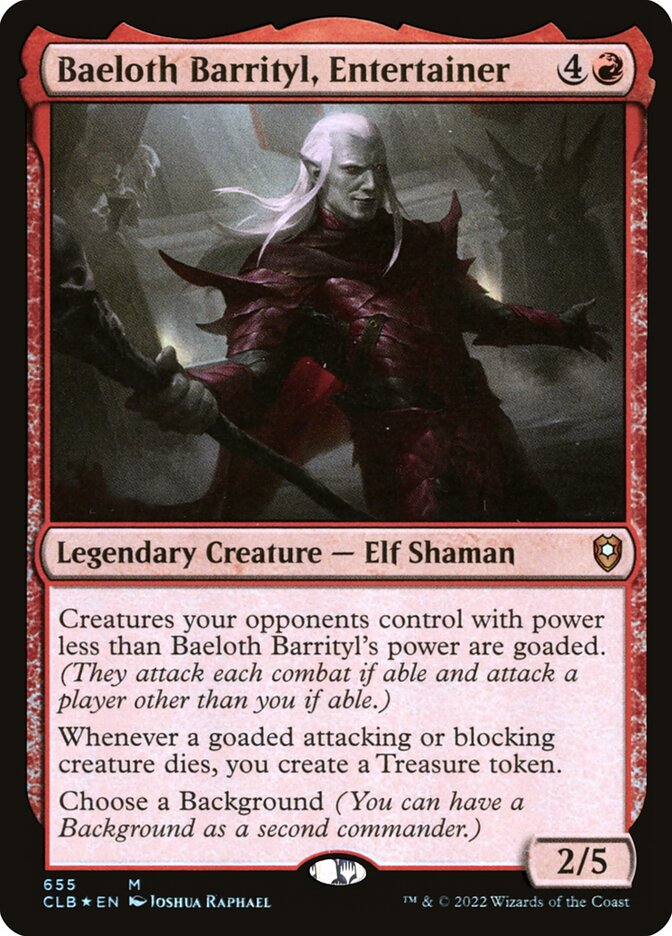 Baeloth Barrityl Entertainer 655 (Commander Legends: Battle for Baldur's Gate)  - Foil | Good Games Adelaide SA