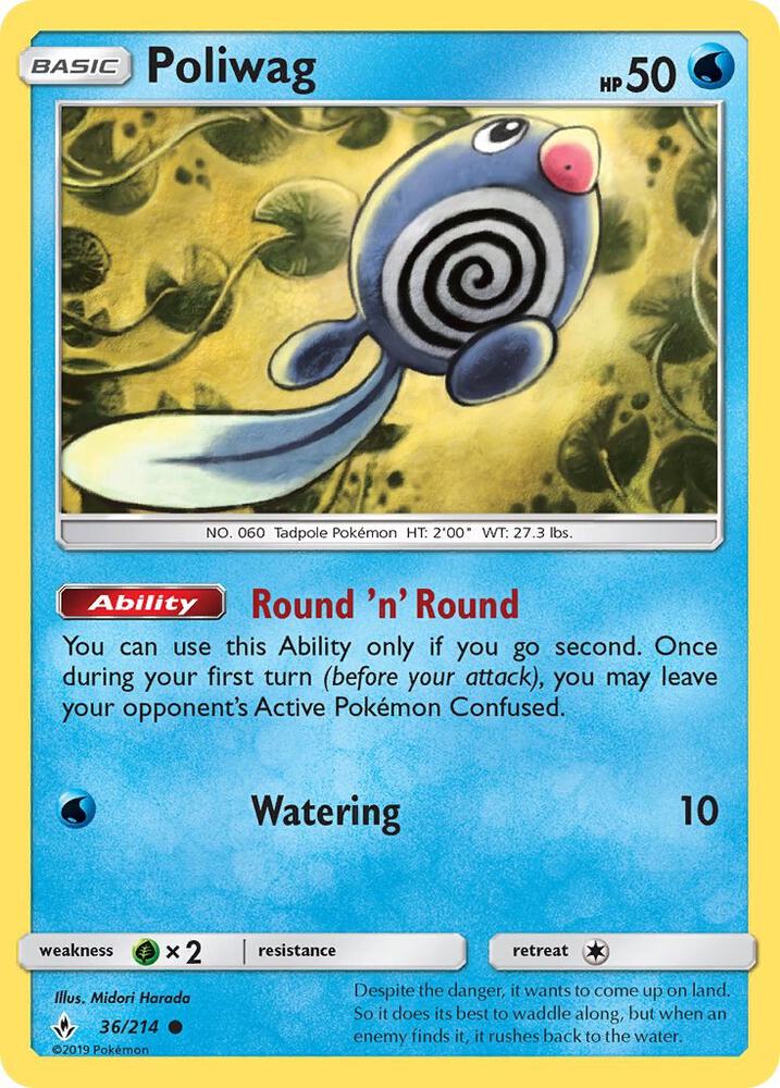 Poliwag 36/214 (SM - Unbroken Bonds)  | Good Games Adelaide SA