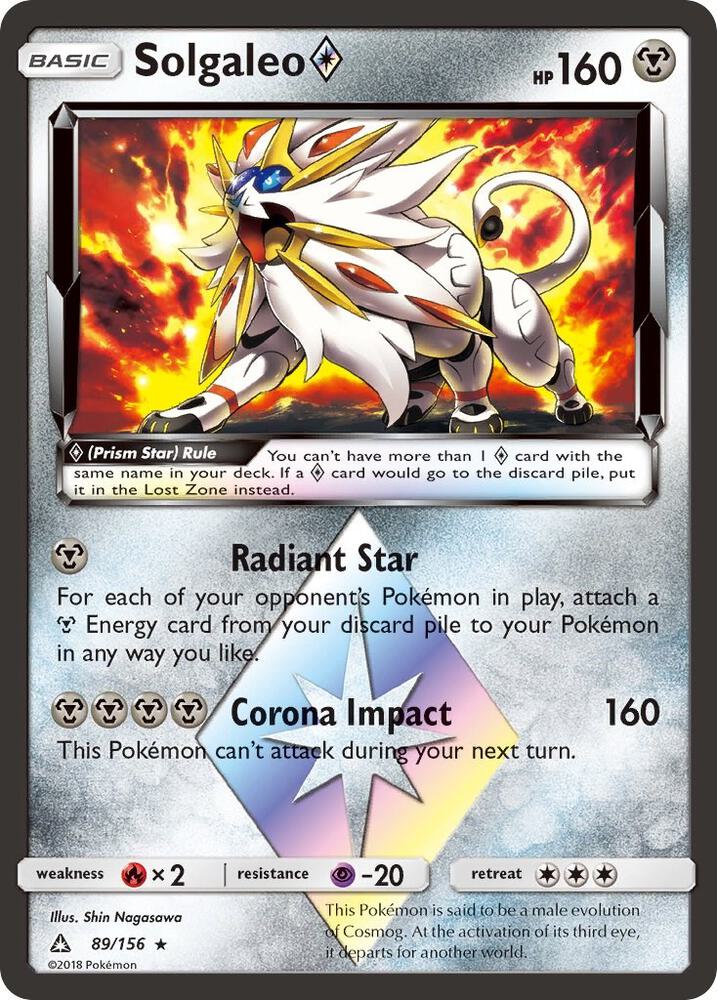 Solgaleo Prism Star 89/156 (SM - Ultra Prism)  - Holofoil | Good Games Adelaide SA