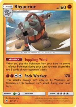 Rhyperior 67 147 SM Burning Shadows 067/147 (Deck Exclusives)  | Good Games Adelaide SA