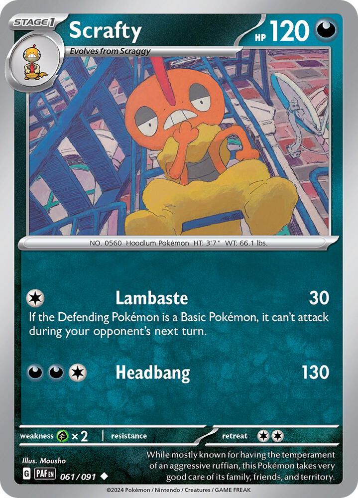 Scrafty 061/091 (SV: Paldean Fates)  | Good Games Adelaide SA