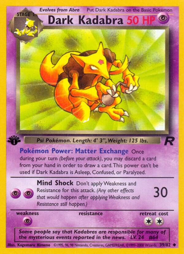 Dark Kadabra 39/82 (Team Rocket)  - 1st Edition | Good Games Adelaide SA