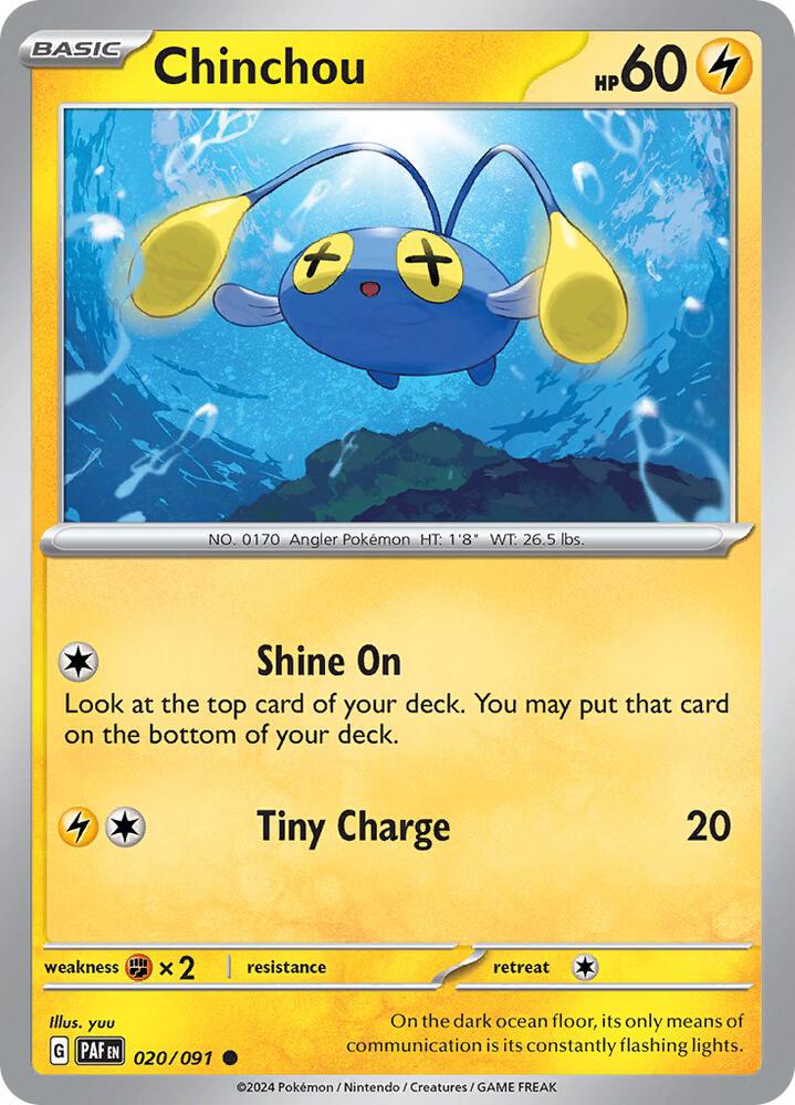 Chinchou 020/091 (SV: Paldean Fates)  | Good Games Adelaide SA