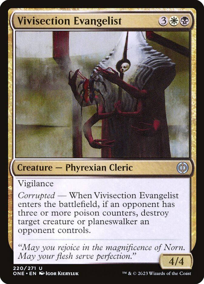 Vivisection Evangelist 220 (Phyrexia: All Will Be One)  - Foil | Good Games Adelaide SA