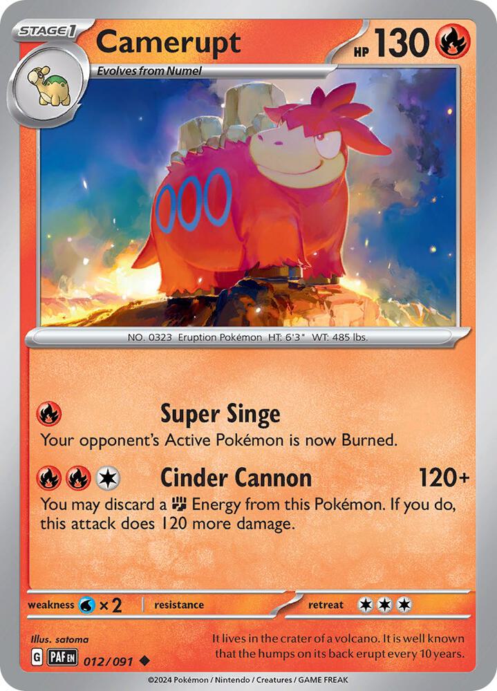 Camerupt 012/091 (SV: Paldean Fates)  - Reverse Holofoil | Good Games Adelaide SA
