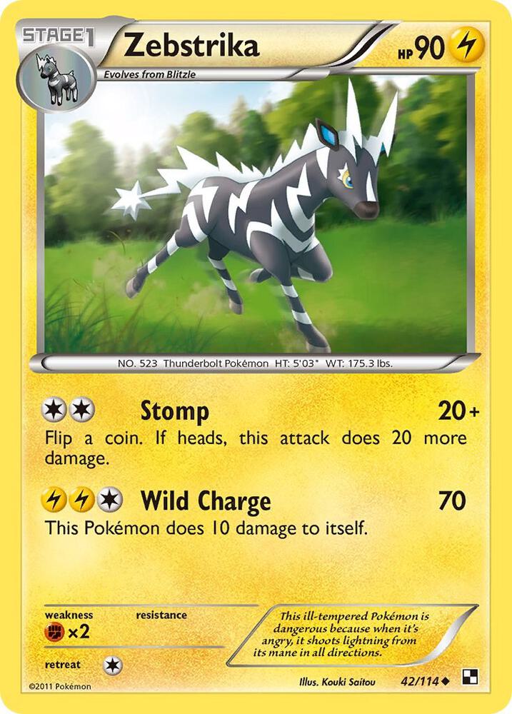 Zebstrika 42/114 (Black and White)  - Reverse Holofoil | Good Games Adelaide SA