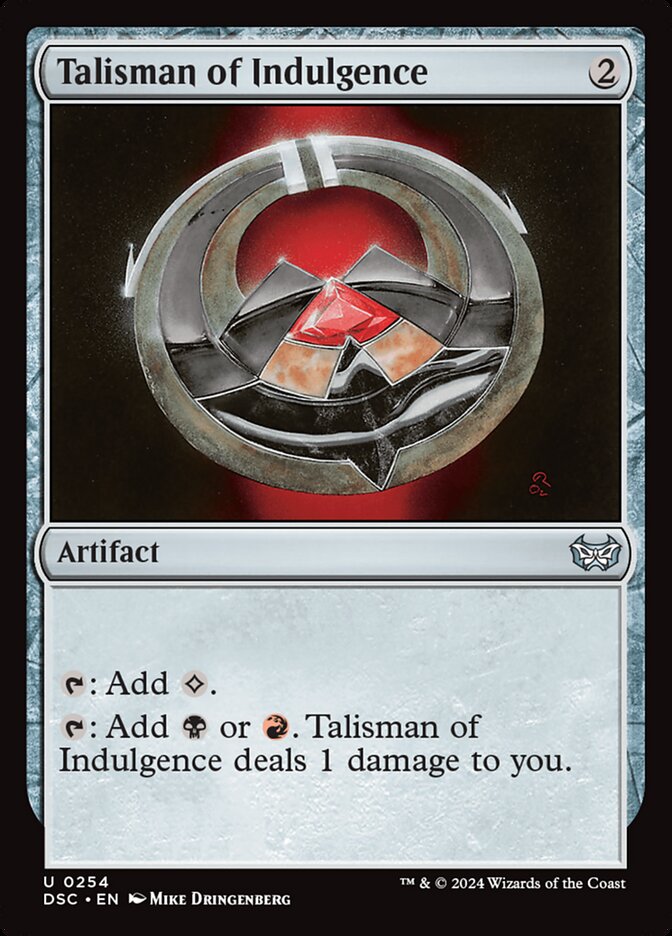 Talisman of Indulgence 254 (Commander: Duskmourn: House of Horror)  | Good Games Adelaide SA