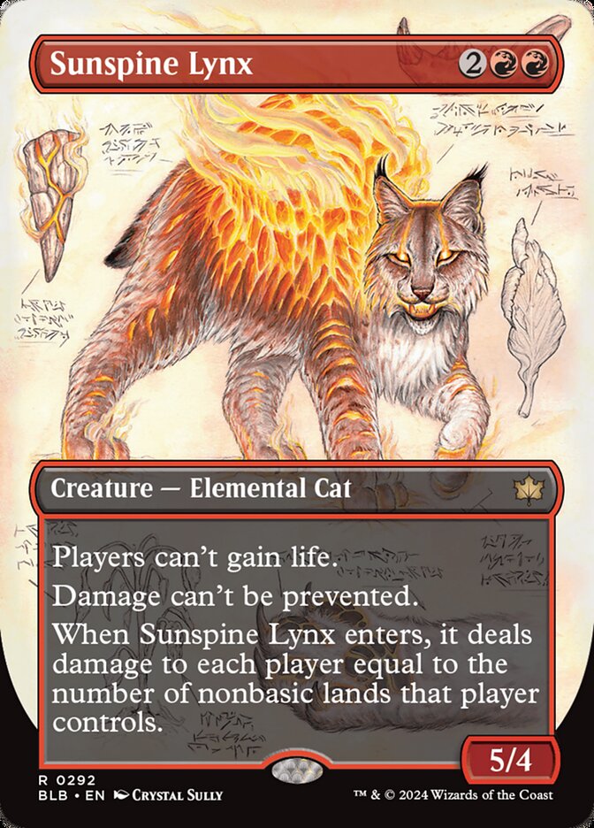 Sunspine Lynx Borderless 292 (Bloomburrow)  - Borderless Foil | Good Games Adelaide SA