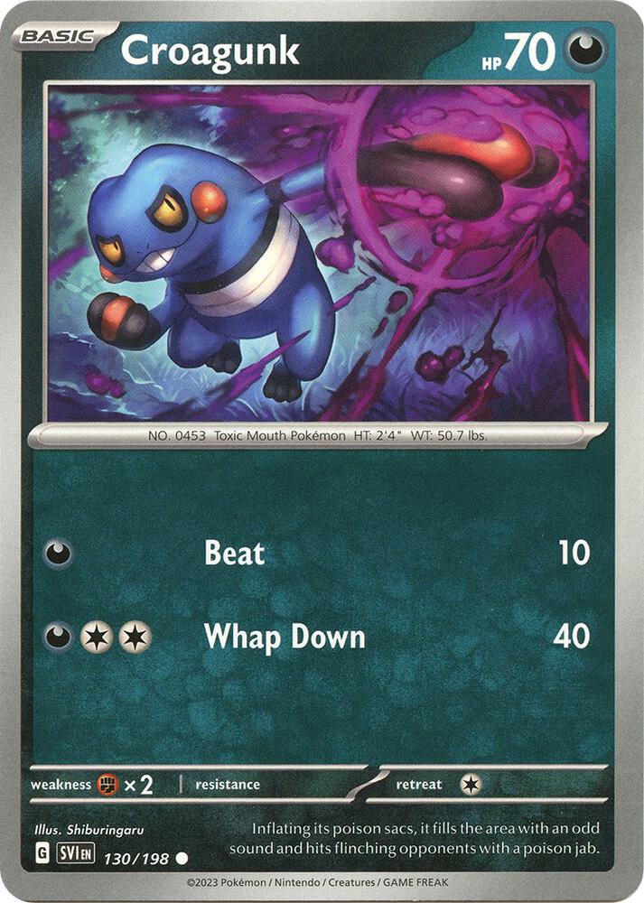 Croagunk 130/198 (SV01: Scarlet & Violet Base Set)  | Good Games Adelaide SA