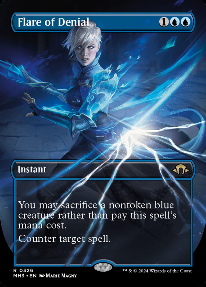 Flare of Denial 326 (Modern Horizons 3)  - Borderless Foil | Good Games Adelaide SA