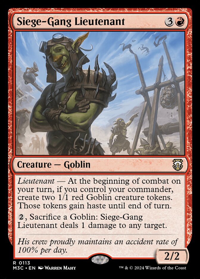 Siege-Gang Lieutenant 113 (Commander: Modern Horizons 3)  | Good Games Adelaide SA