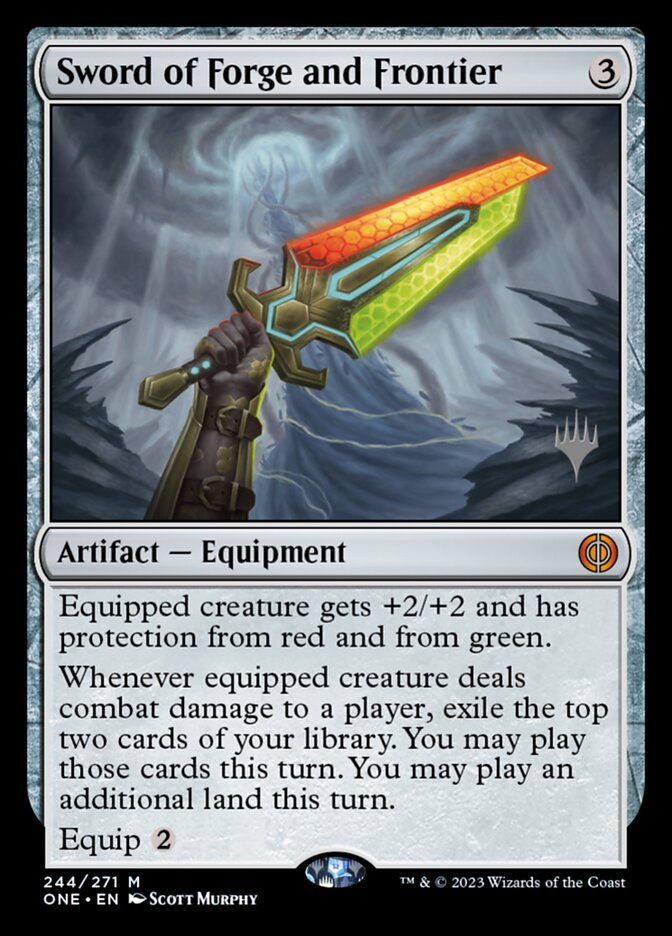 Sword of Forge and Frontier 244 (Promo Pack: Phyrexia: All Will Be One)  - Foil | Good Games Adelaide SA