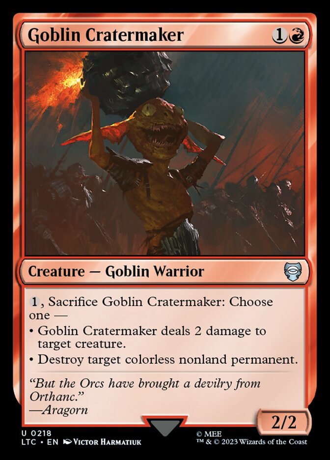 Goblin Cratermaker 218 (Commander: The Lord of the Rings: Tales of Middle-earth)  | Good Games Adelaide SA