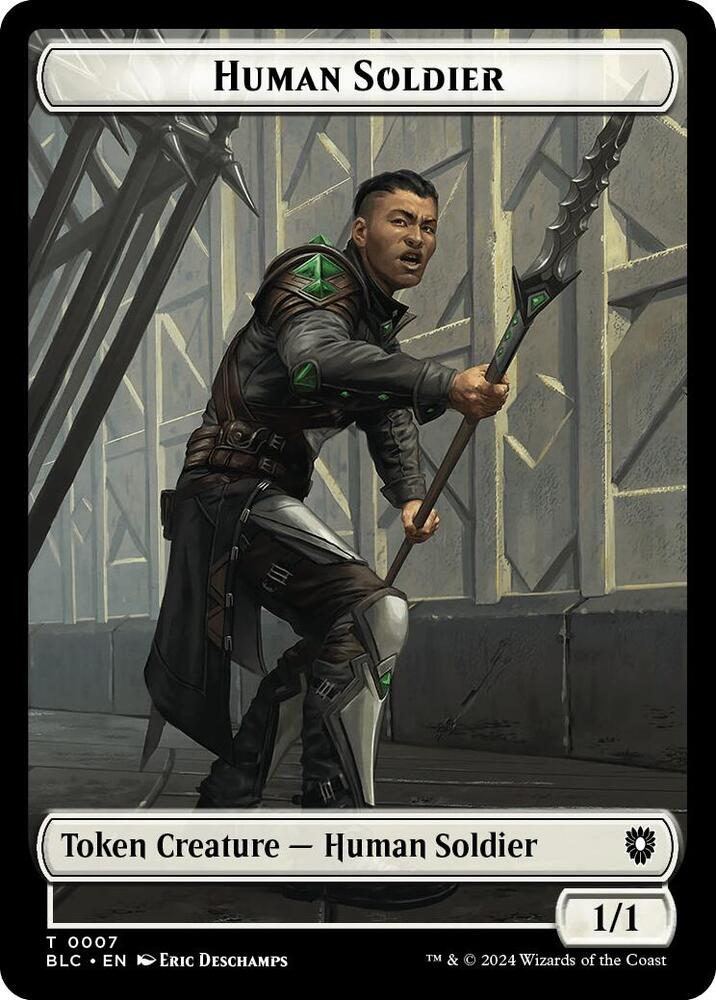 Human Soldier Wolf 0035 Double Sided Token 7 // 35 (Commander: Bloomburrow)  | Good Games Adelaide SA